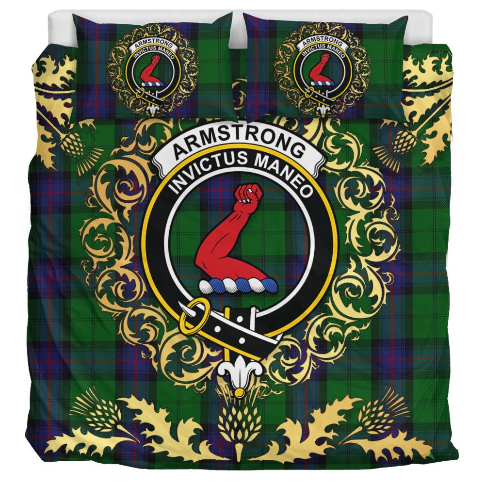 Armstrong Tartan Crest Bedding Set - Golden Thistle Style