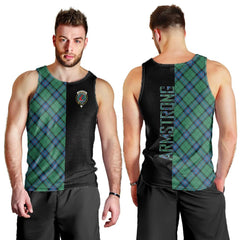 Armstrong Ancient Tartan Crest Men's Tank Top - Cross Style