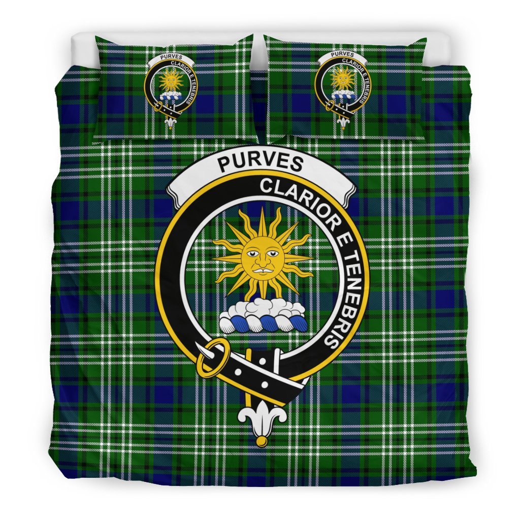 Purves Family Tartan Crest Bedding Set