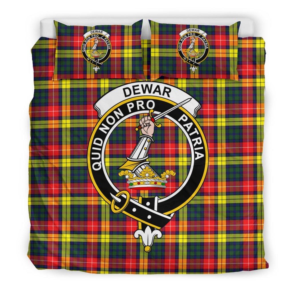 Dewar Family Tartan Crest Bedding Set