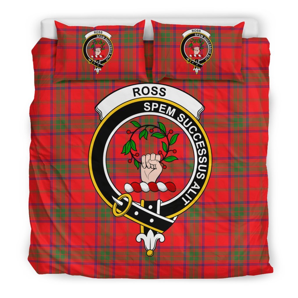 Ross Family Tartan Crest Bedding Set