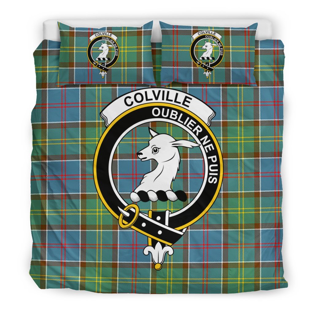 Colville Family Tartan Crest Bedding Set