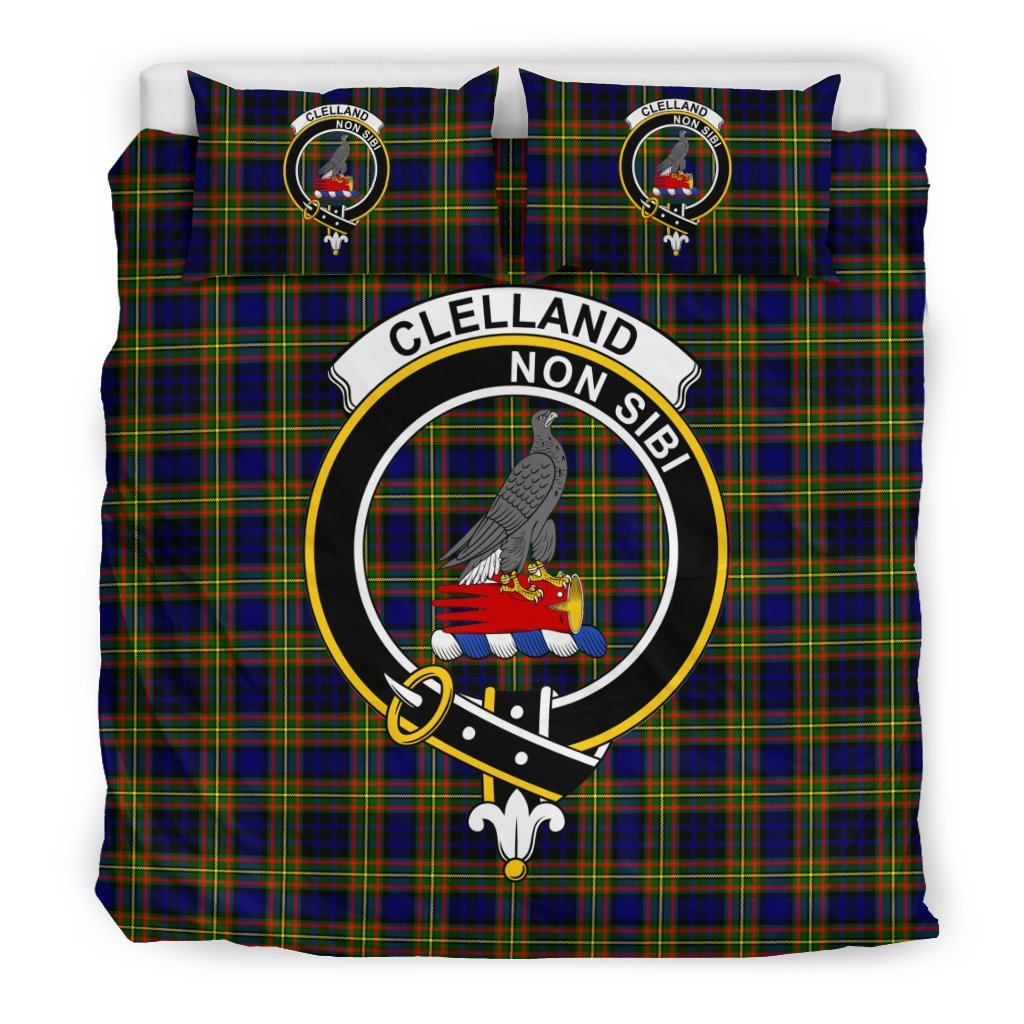 Clelland Family Tartan Crest Bedding Set