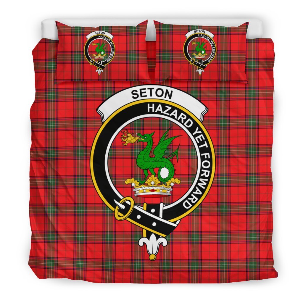 Seton Family Tartan Crest Bedding Set