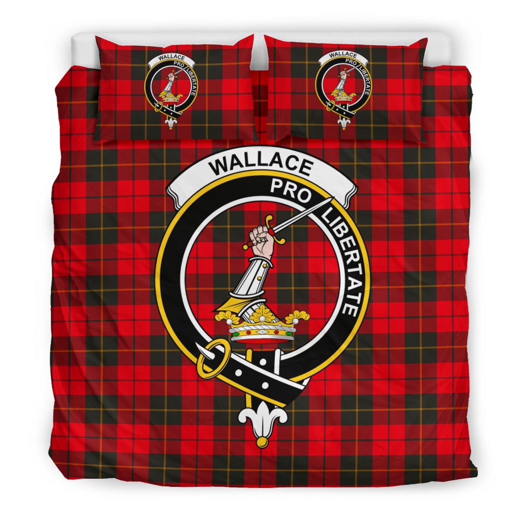 Wallace Hunting Red Tartan Crest Bedding Set