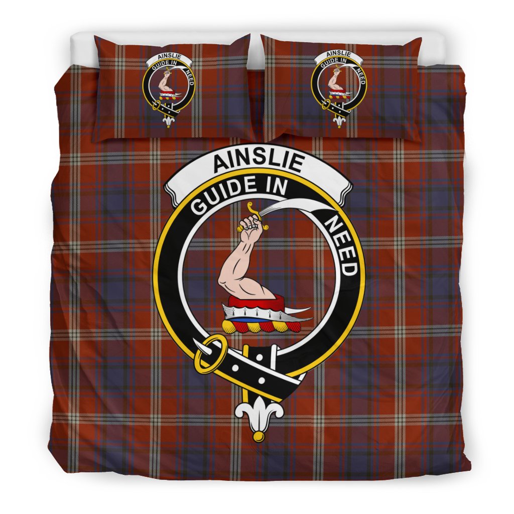 Ainslie Family Tartan Crest Bedding Set