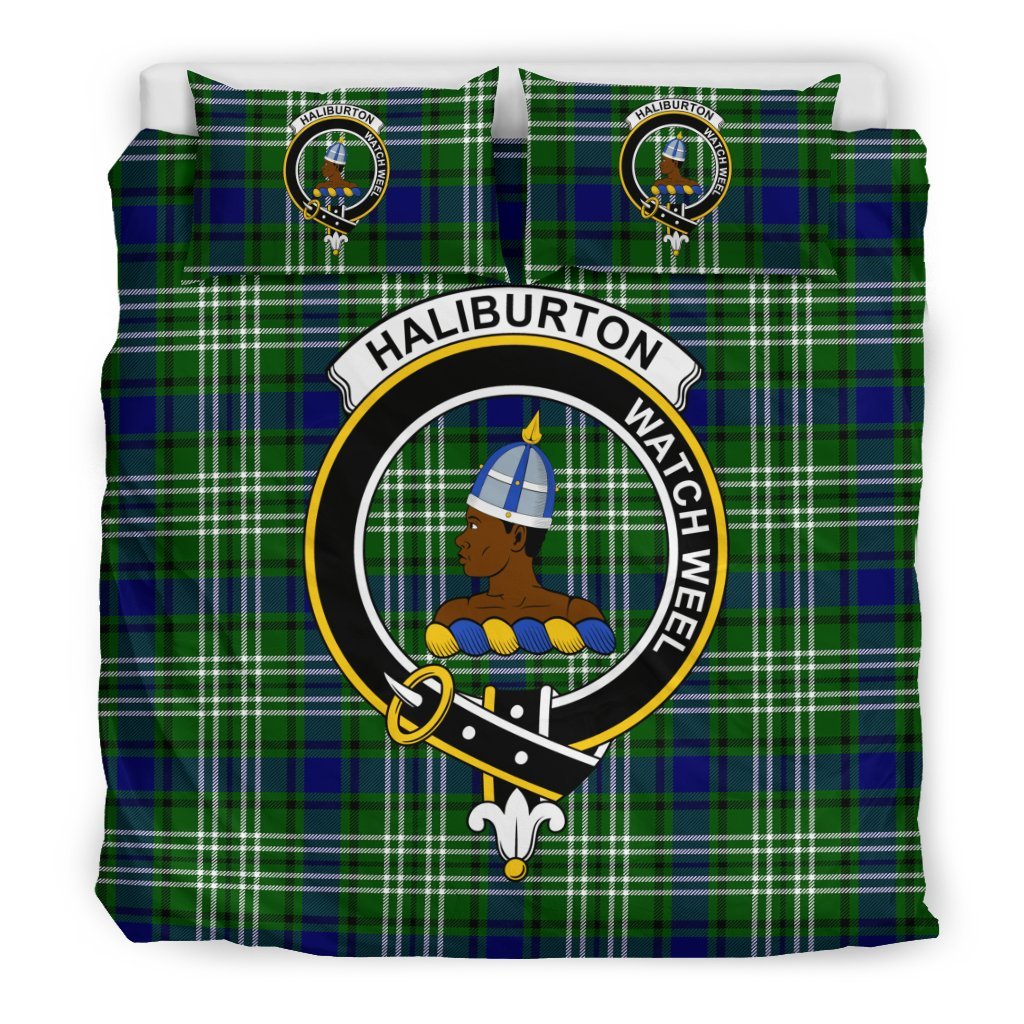 Haliburton Family Tartan Crest Bedding Set