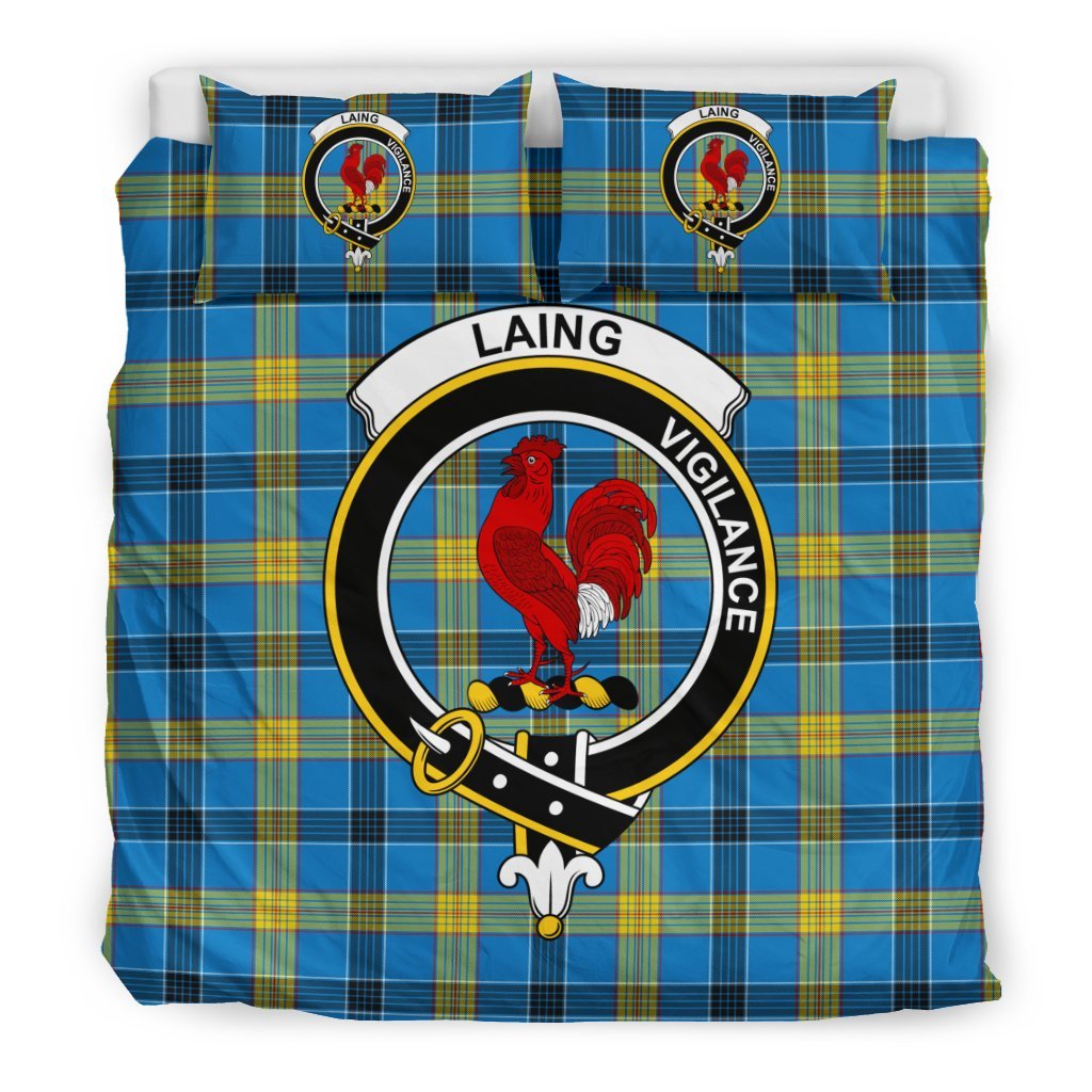 Laing Family Tartan Crest Bedding Set