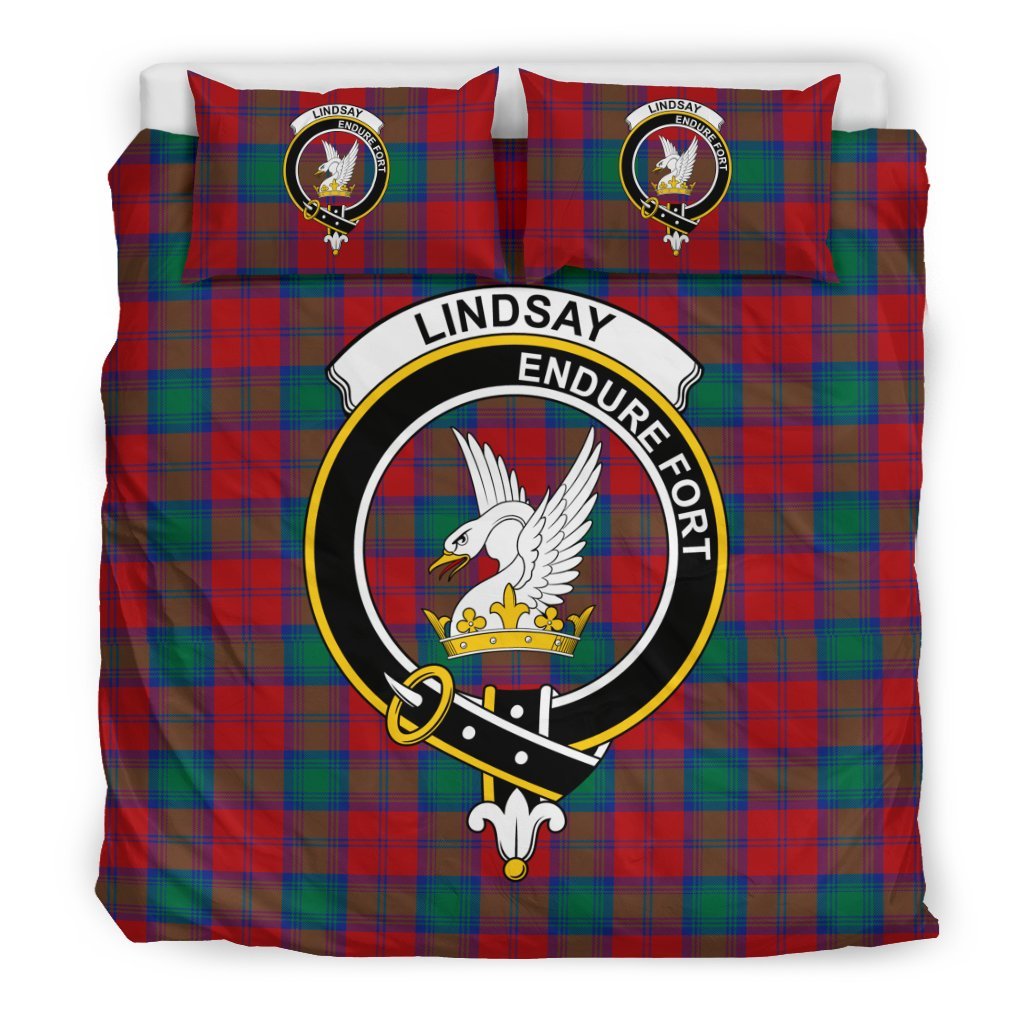 Lindsay Family Tartan Crest Bedding Set