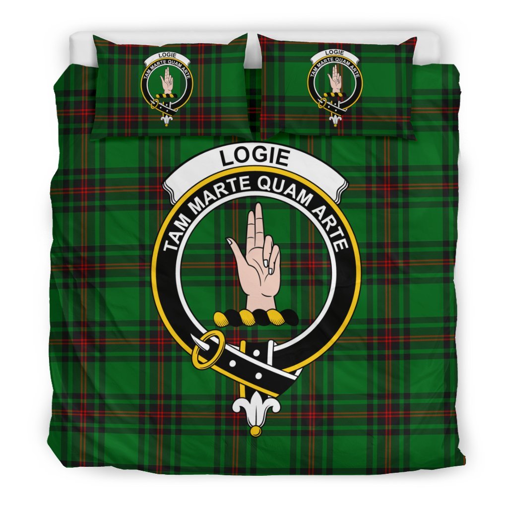 Logie Family Tartan Crest Bedding Set