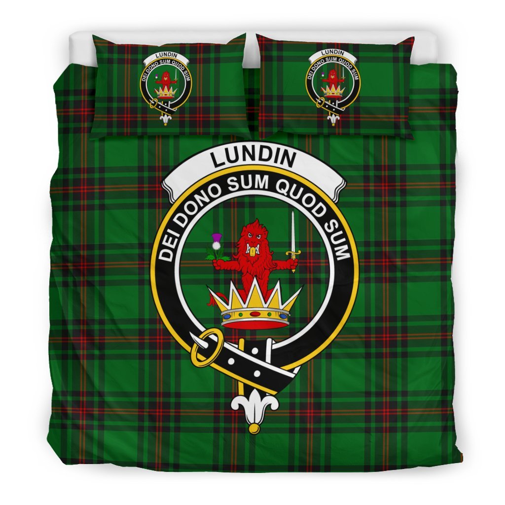 Lundin Family Tartan Crest Bedding Set