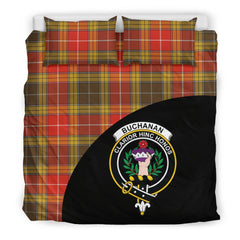 Buchanan Old Set Weathered Family Tartan Crest Wave Style Bedding Set