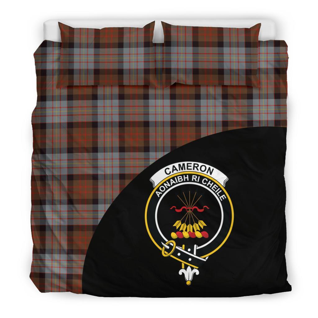 Cameron of Erracht Weathered Family Tartan Crest Wave Style Bedding Set