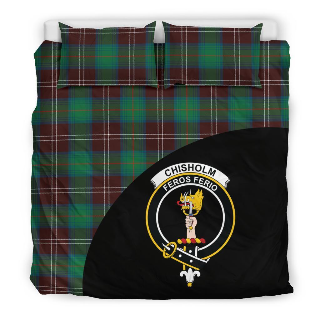 Chisholm Hunting Ancient Family Tartan Crest Wave Style Bedding Set