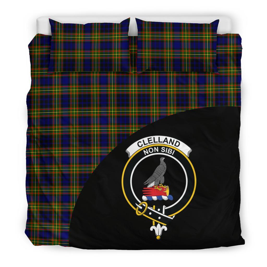 Clelland Modern Family Tartan Crest Wave Style Bedding Set