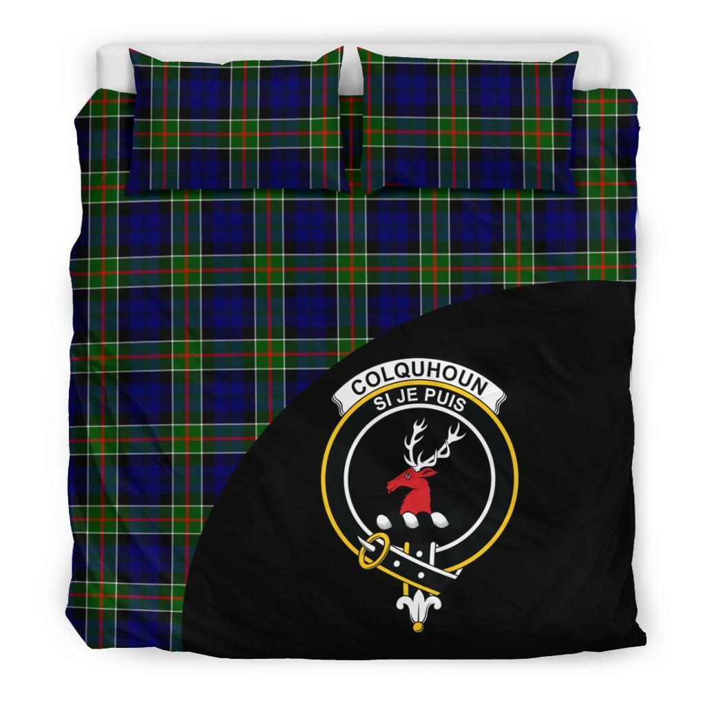 Colquhoun Modern Family Tartan Crest Wave Style Bedding Set