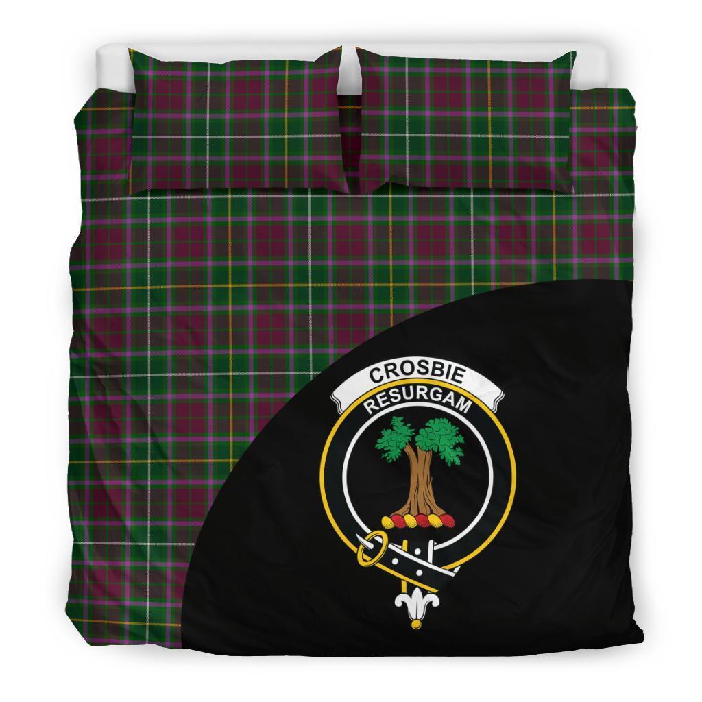 Crosbie Family Tartan Crest Wave Style Bedding Set