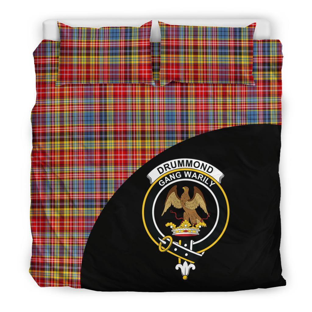 Drummond of Strathallan Family Tartan Crest Wave Style Bedding Set