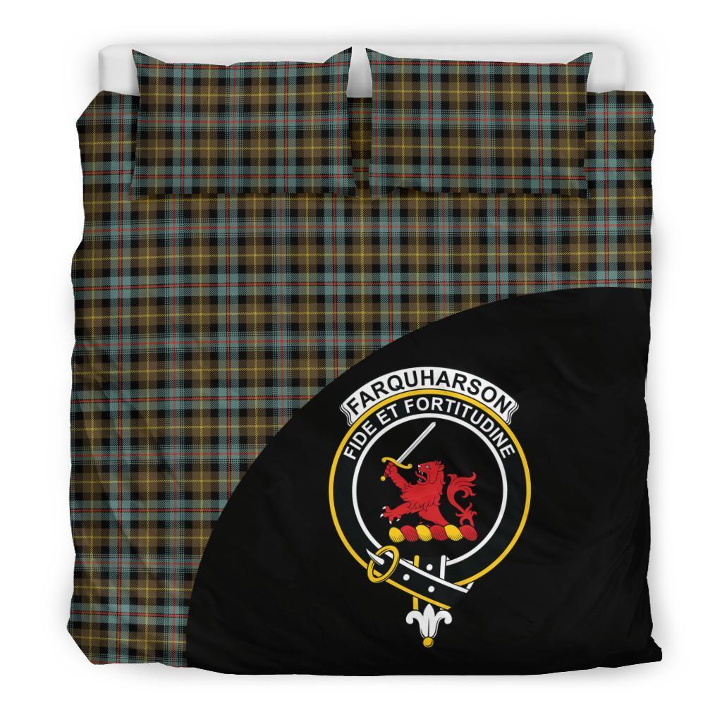 Farquharson Weathered Family Tartan Crest Wave Style Bedding Set