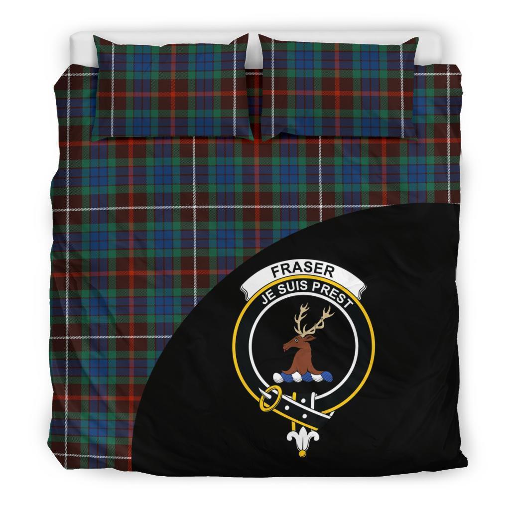 Fraser Hunting Ancient Family Tartan Crest Wave Style Bedding Set