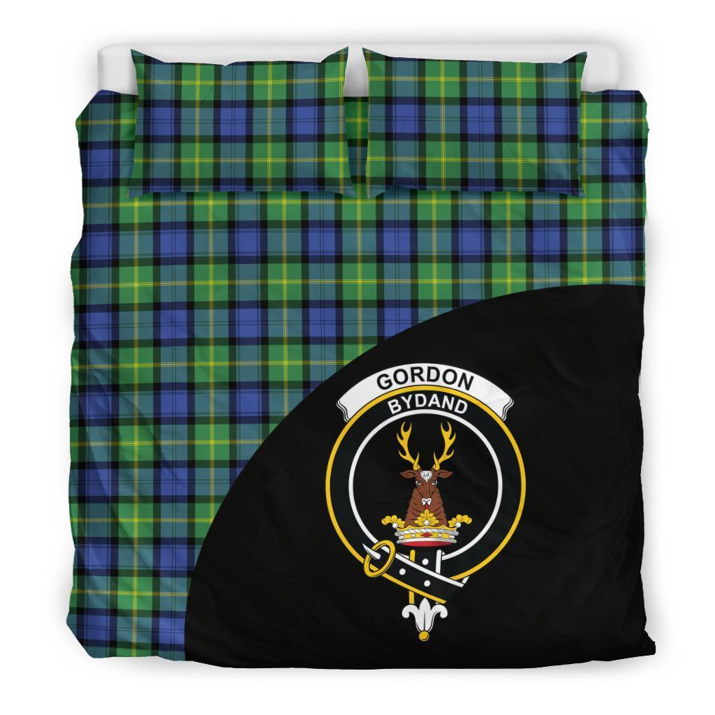 Gordon Old Ancient Family Tartan Crest Wave Style Bedding Set