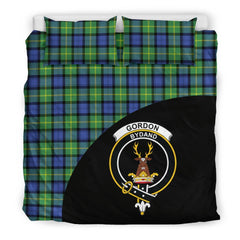 Gordon Old Ancient Family Tartan Crest Wave Style Bedding Set