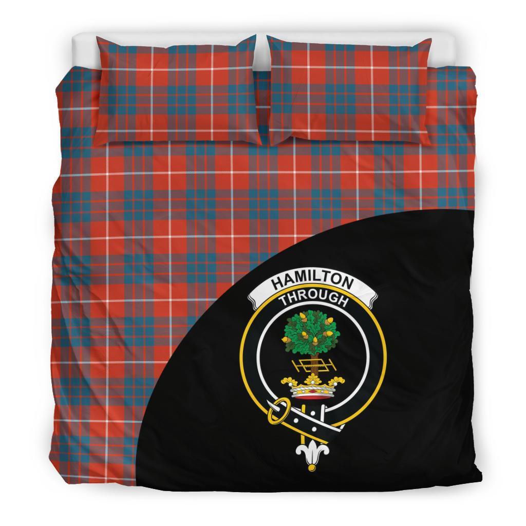 Hamilton Ancient Family Tartan Crest Wave Style Bedding Set