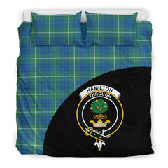 Hamilton Hunting Ancient Family Tartan Crest Wave Style Bedding Set