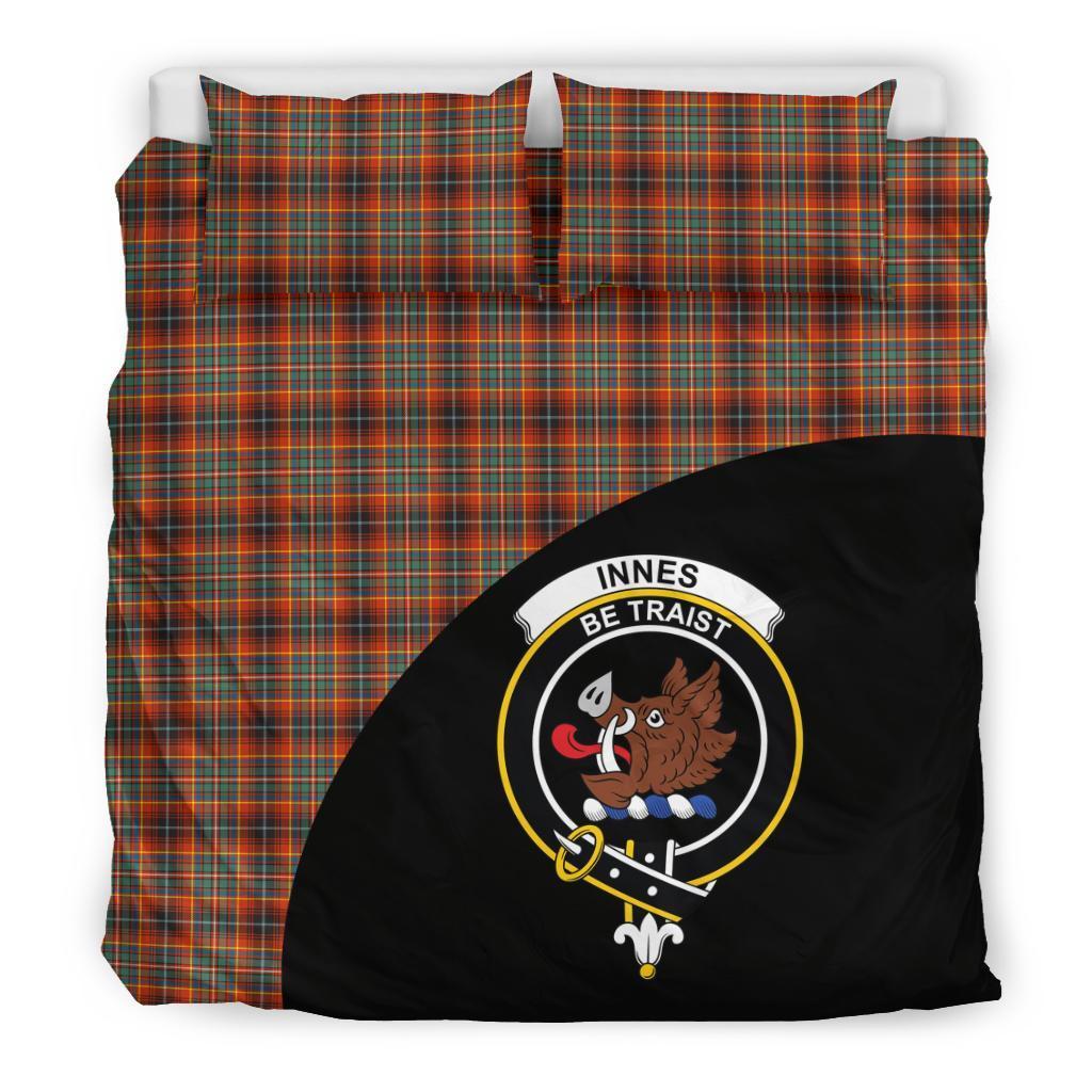 Innes Ancient Family Tartan Crest Wave Style Bedding Set