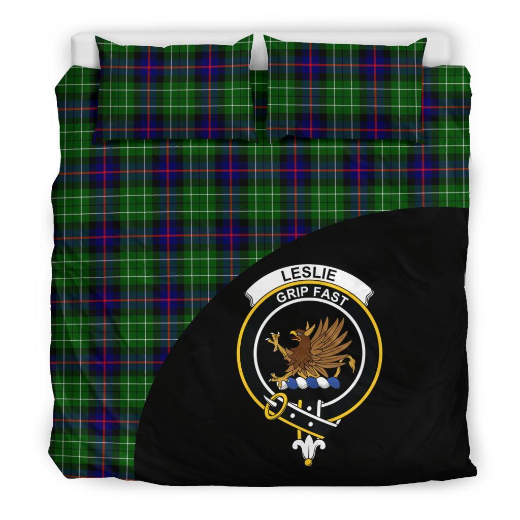 Leslie Hunting Family Tartan Crest Wave Style Bedding Set