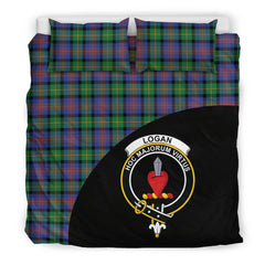 Logan Ancient Tartan Crest Bedding Set - Wave Style