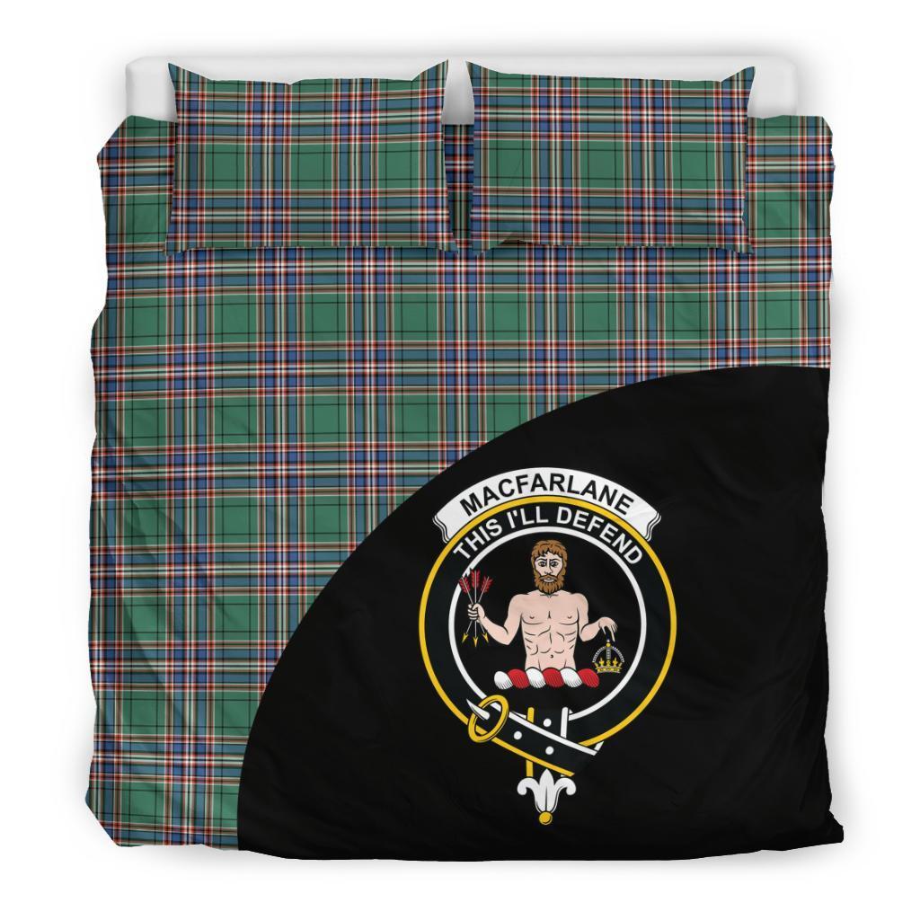 MacFarlane Hunting Ancient Family Tartan Crest Wave Style Bedding Set