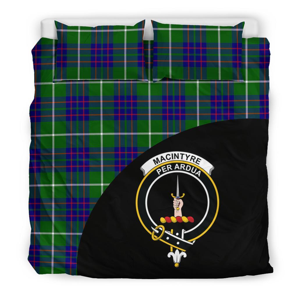 MacIntyre Hunting Modern Family Tartan Crest Wave Style Bedding Set