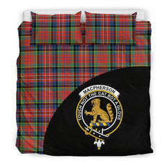 MacPherson Ancient Family Tartan Crest Wave Style Bedding Set