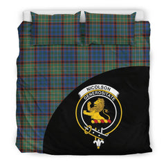 Nicolson Hunting Ancient Family Tartan Crest Wave Style Bedding Set