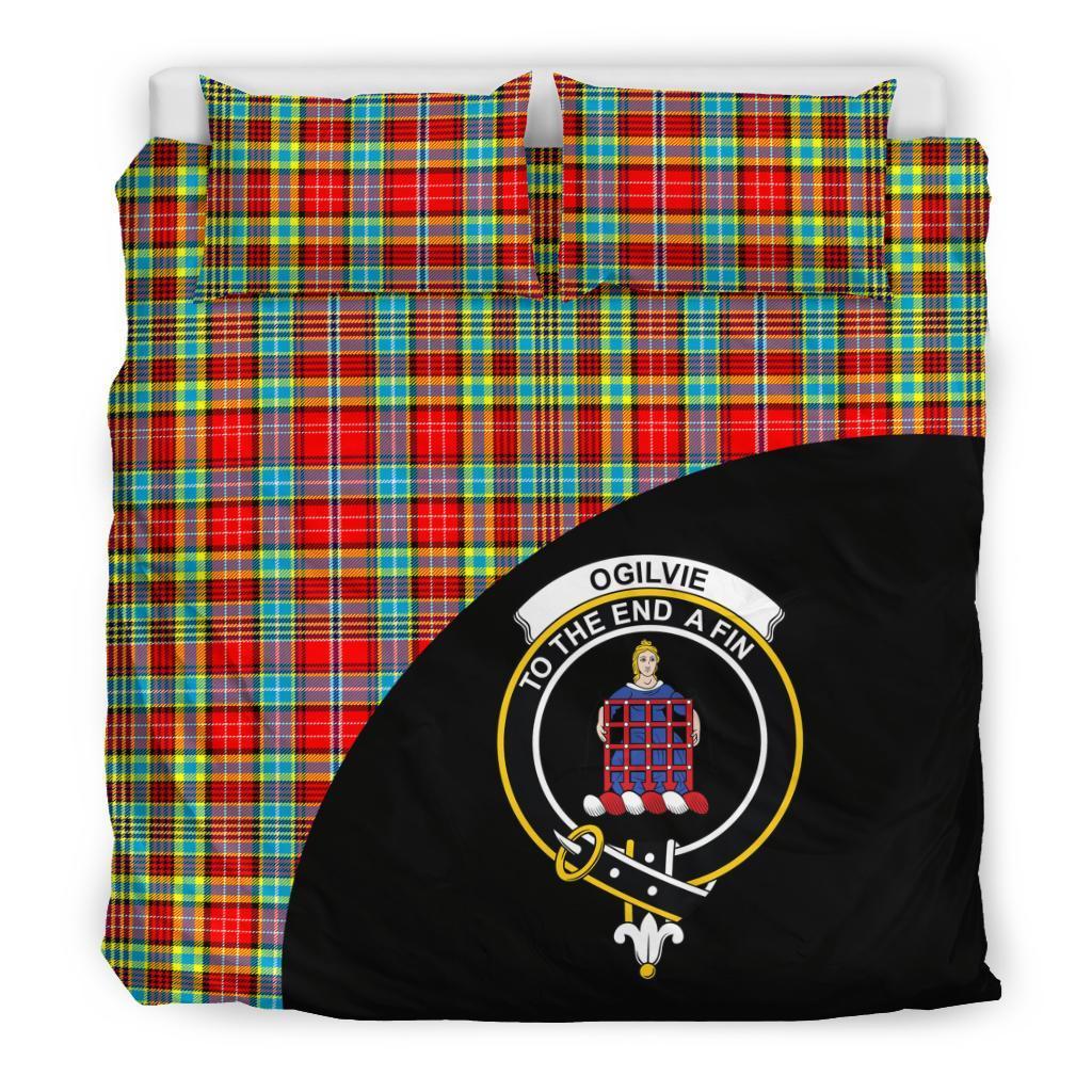 Ogilvie Family Tartan Crest Wave Style Bedding Set