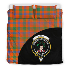 Ross Ancient Family Tartan Crest Wave Style Bedding Set