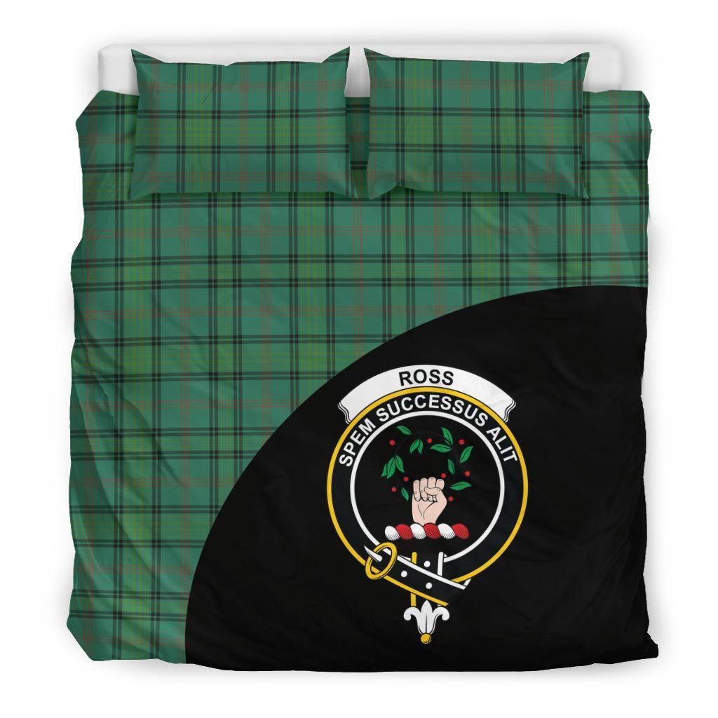 Ross Hunting Ancient Family Tartan Crest Wave Style Bedding Set