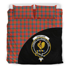 Sinclair Ancient Family Tartan Crest Wave Style Bedding Set