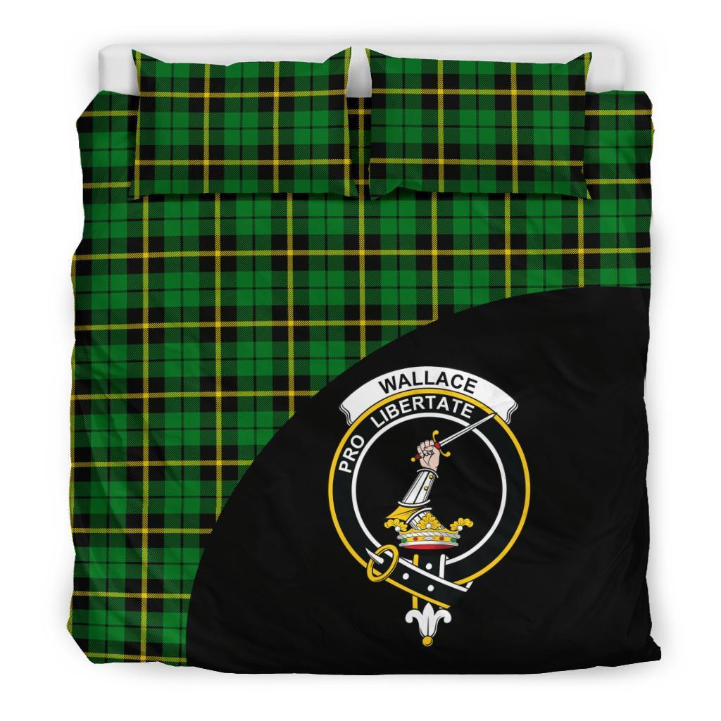 Wallace Hunting - Green Tartan Crest Wave Bedding Set