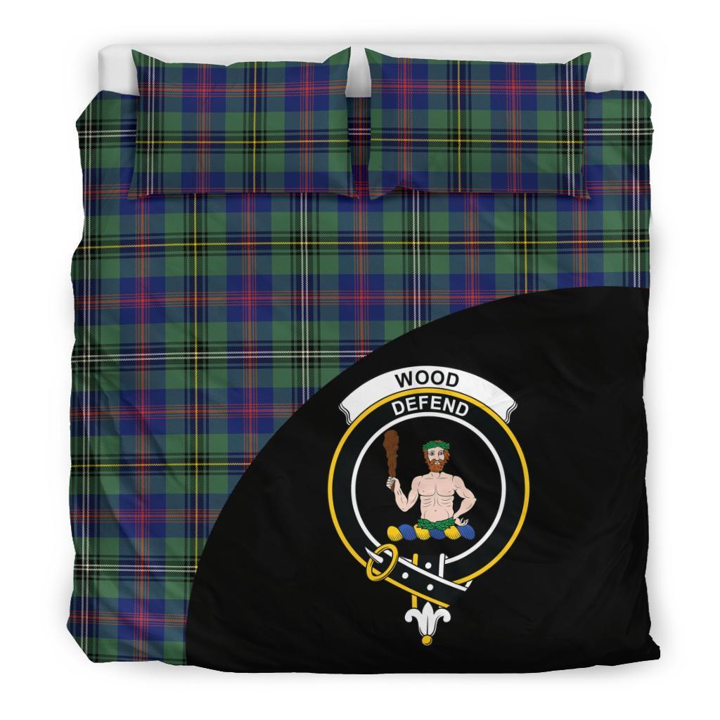 Wood Modern Family Tartan Crest Wave Style Bedding Set