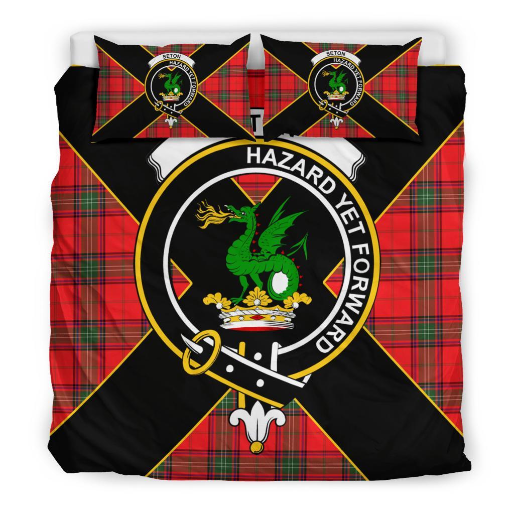 Seton Tartan Crest Bedding Set - Luxury Style