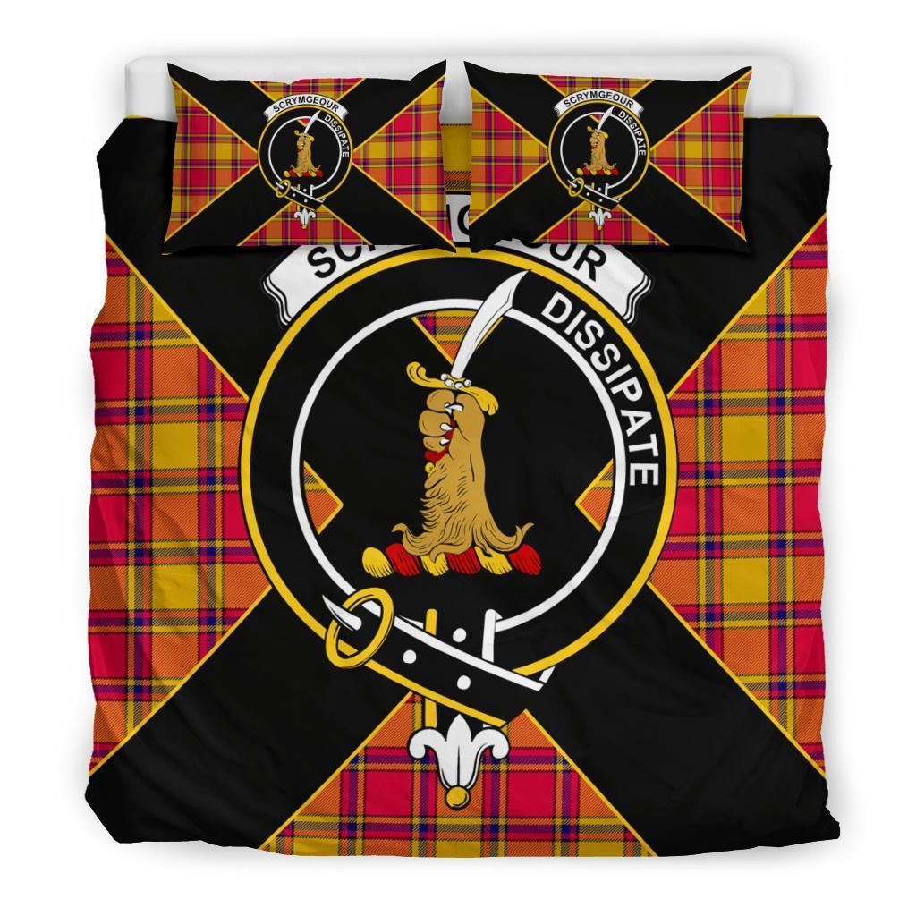 Scrymgeour Tartan Crest Bedding Set - Luxury Style