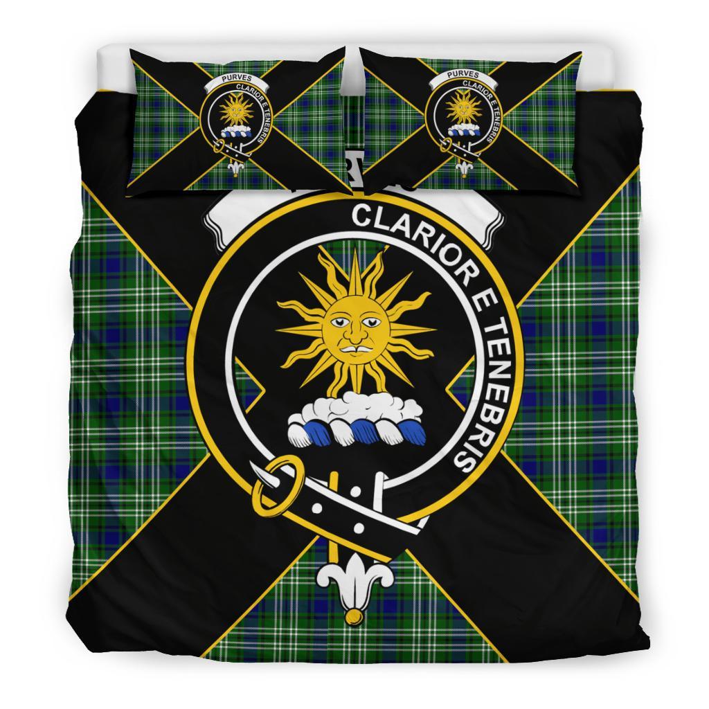 Purves Tartan Crest Bedding Set - Luxury Style