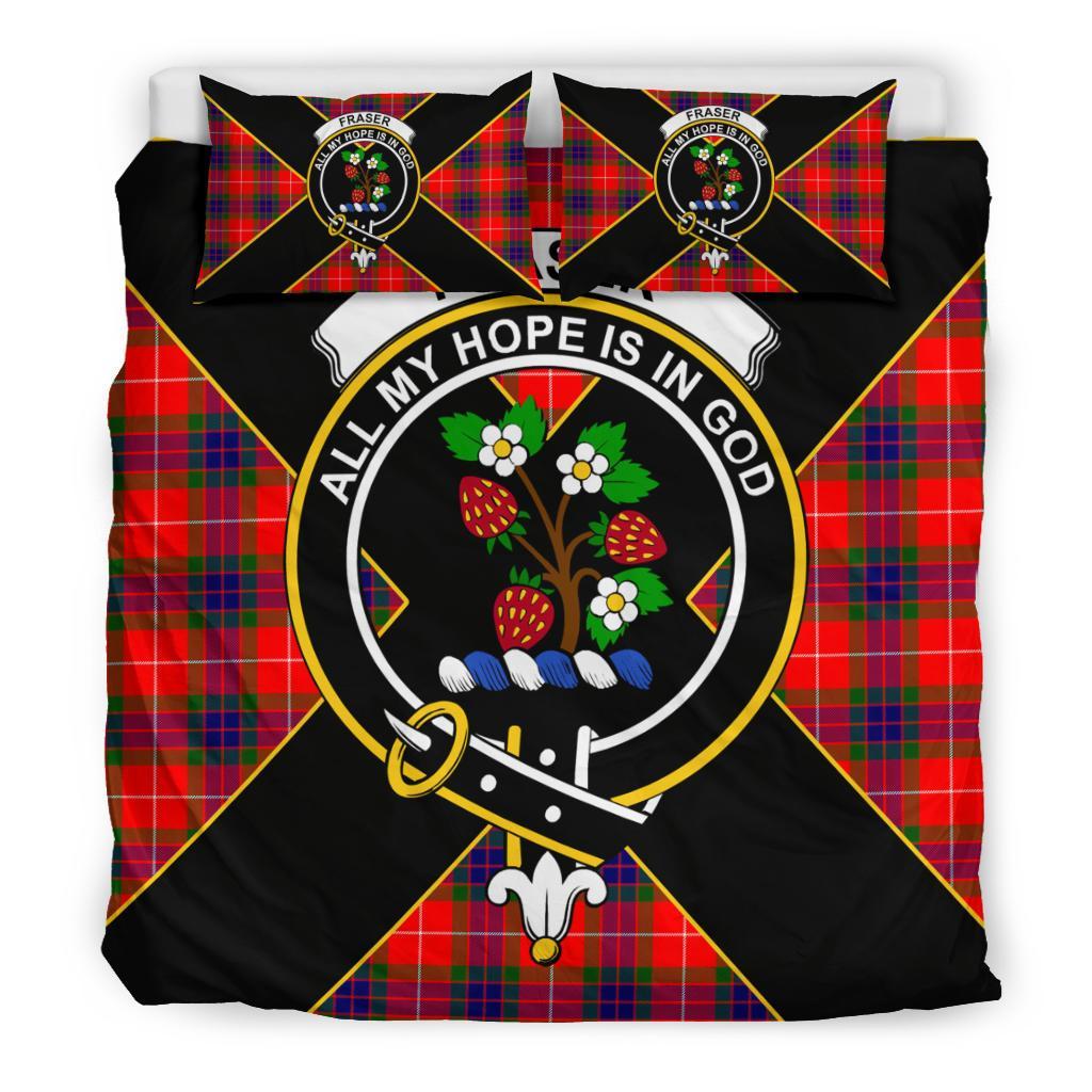 Fraser Tartan Crest Bedding Set - Luxury Style