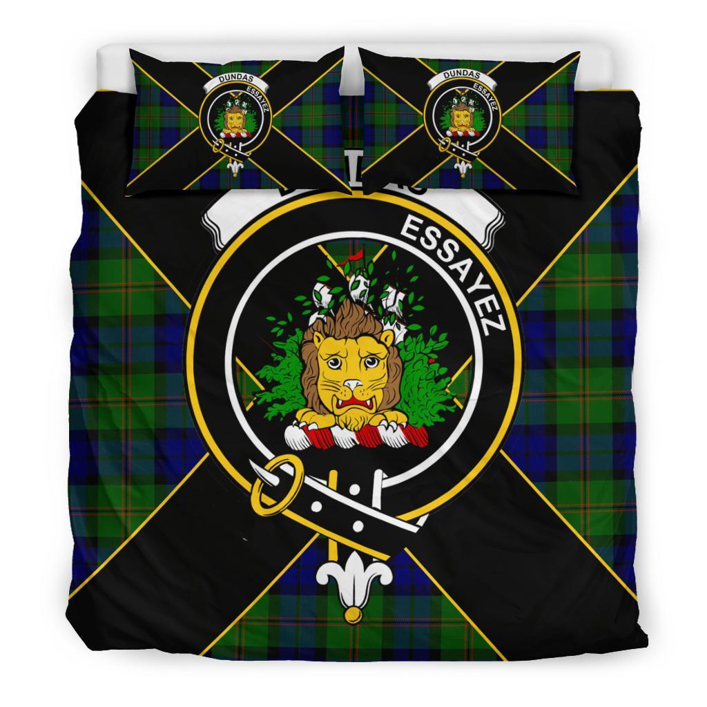 Dundas Tartan Crest Bedding Set - Luxury Style