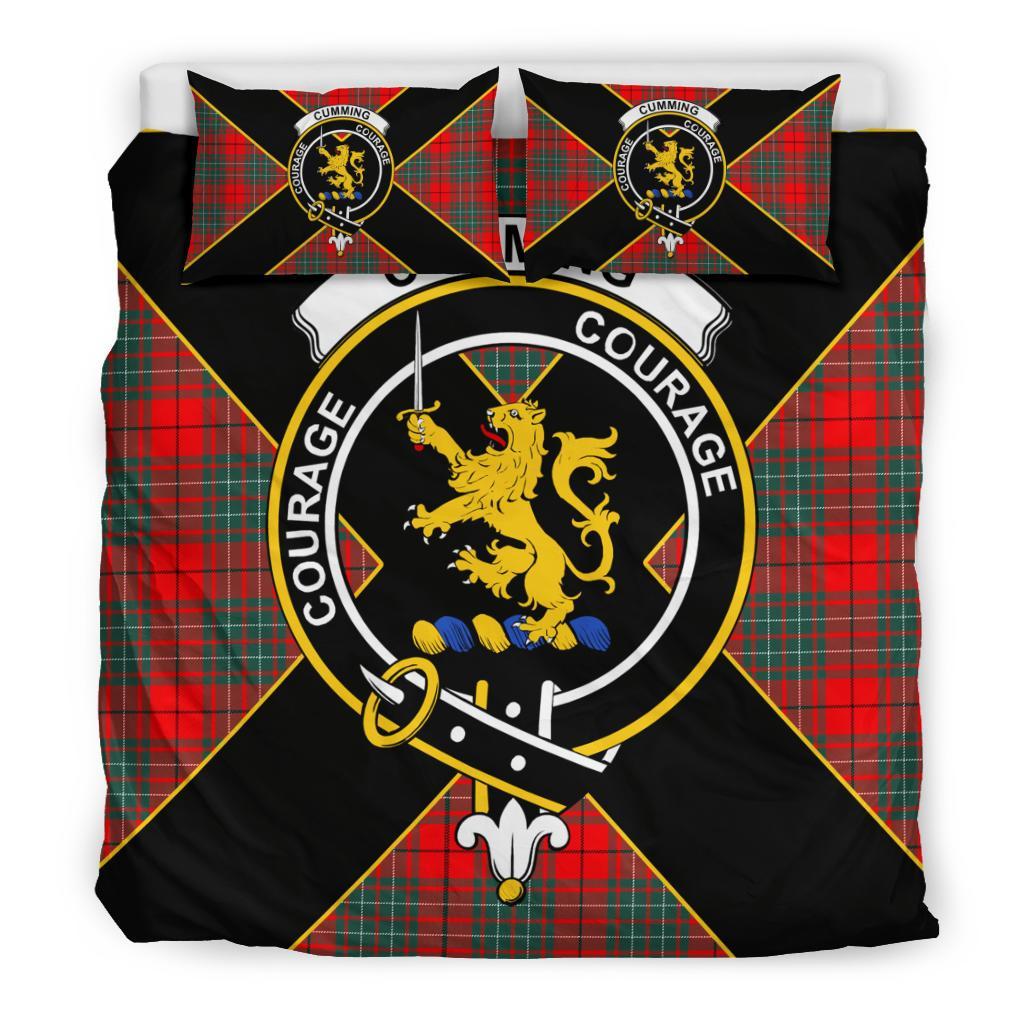 Cumming Tartan Crest Bedding Set - Luxury Style