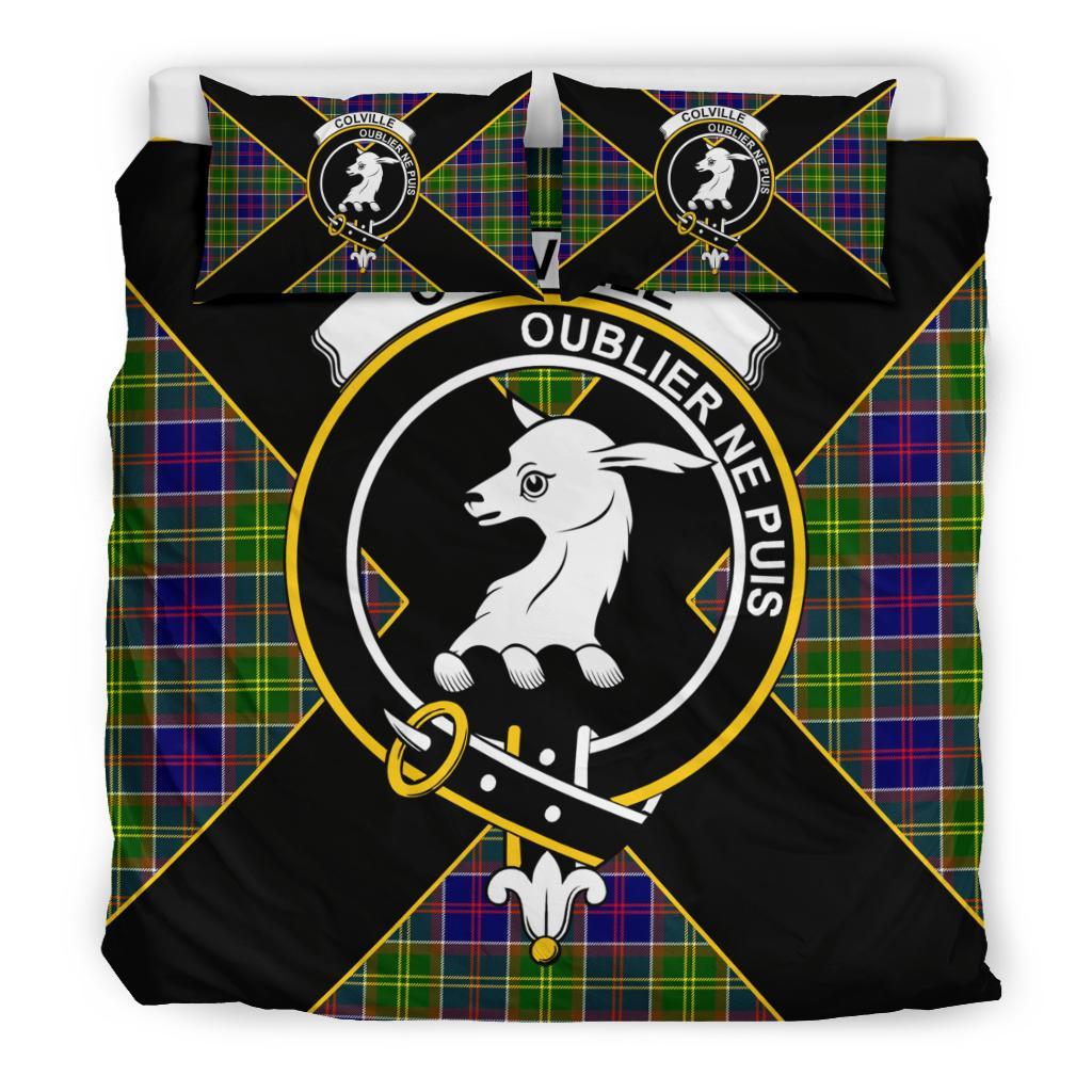 Colville Tartan Crest Bedding Set - Luxury Style