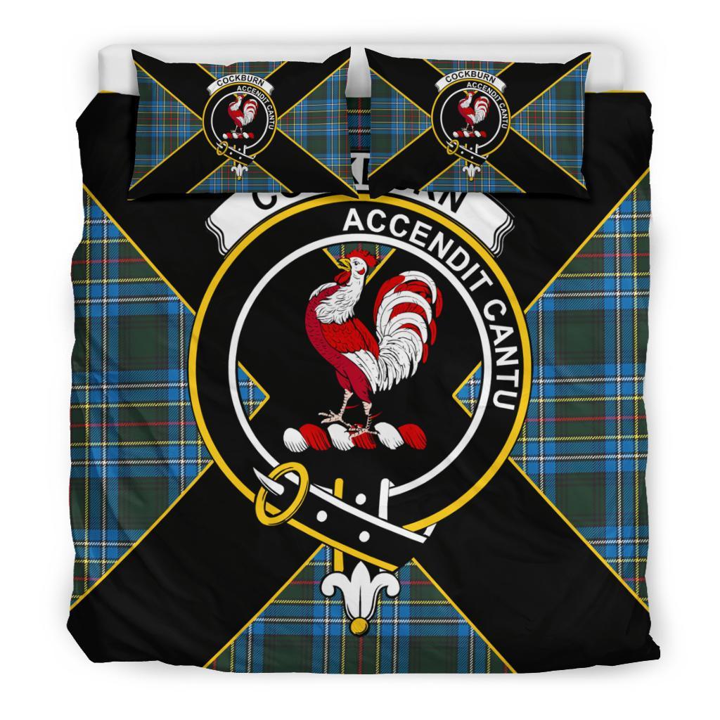 Cockburn Tartan Crest Bedding Set - Luxury Style