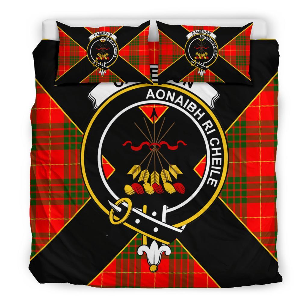 Cameron Tartan Crest Bedding Set - Luxury Style